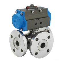 Pneumatic three way ball valve