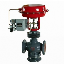 Pneumatic steam three way control valve