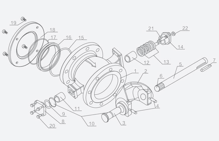 pneumatic segmented ball valve structure 