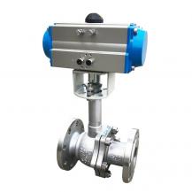 Pneumatic cryogenic ball valve