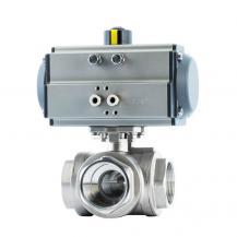 304 316 3 way pneumatic ball valve