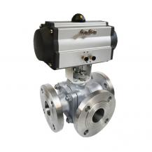 Pneumatic T Port L Port 3 way ball valve