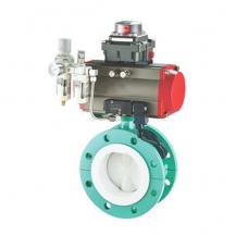 Pneumatic PFA PTFE Lined Butterfly Control Valve