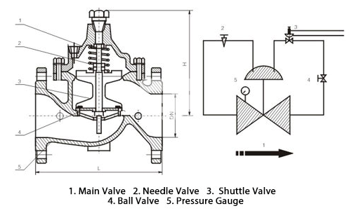 800X Differential Pressure Bypass Control Valve structure